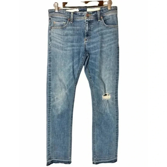 Anthropologie Pilcro and the Letterpress Slim Straight Distressed Jeans 29 - Picture 1 of 7